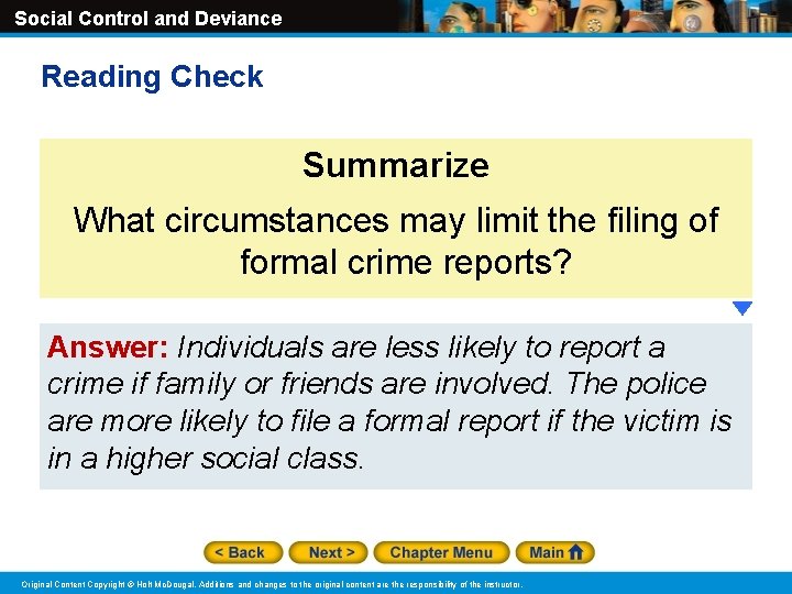 Social Control and Deviance Reading Check Summarize What circumstances may limit the filing of