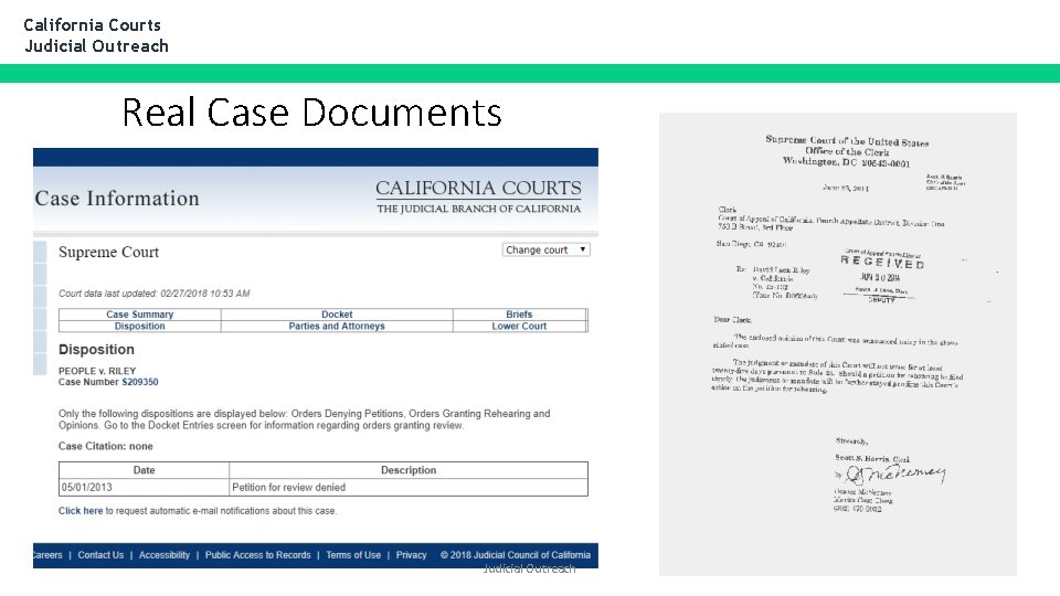 California Courts Judicial Outreach Real Case Documents Judicial Outreach 