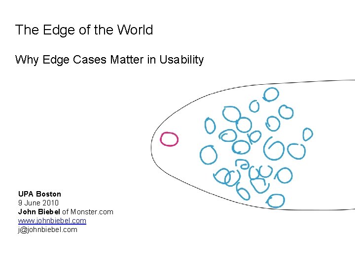 The Edge of the World Why Edge Cases Matter in Usability UPA Boston 9