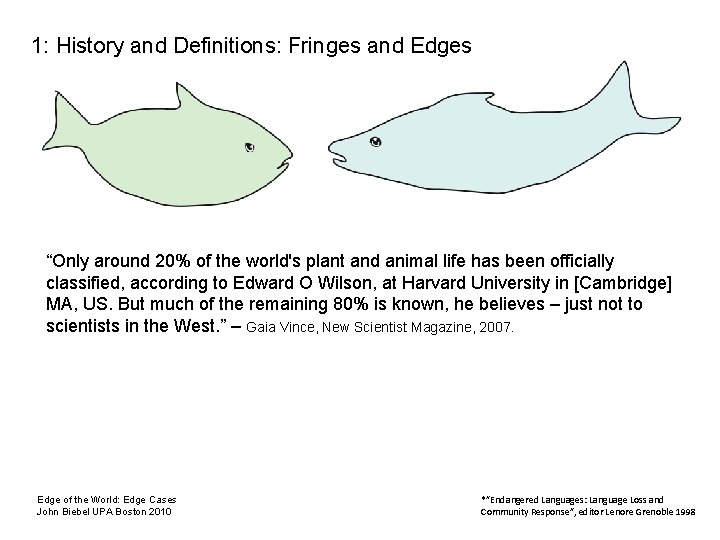 1: History and Definitions: Fringes and Edges 2: Dividing Edges: Special Needs vs. Special