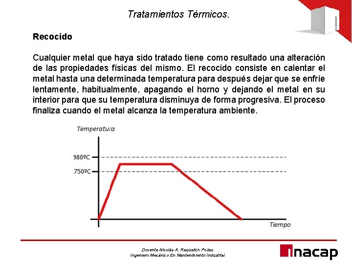 Tratamientos Térmicos. Recocido Cualquier metal que haya sido tratado tiene como resultado una alteración