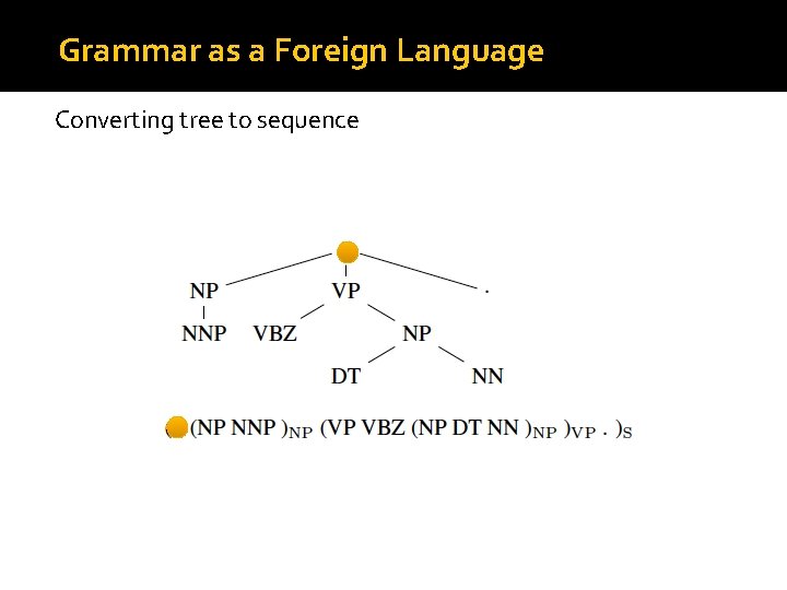 Grammar as a Foreign Language Converting tree to sequence 