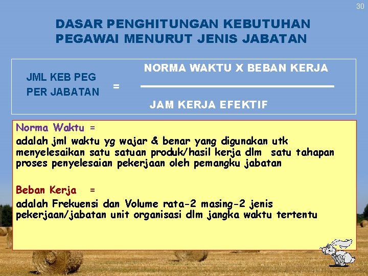 30 DASAR PENGHITUNGAN KEBUTUHAN PEGAWAI MENURUT JENIS JABATAN JML KEB PEG PER JABATAN NORMA 30 DASAR PENGHITUNGAN KEBUTUHAN PEGAWAI MENURUT JENIS JABATAN JML KEB PEG PER JABATAN NORMA