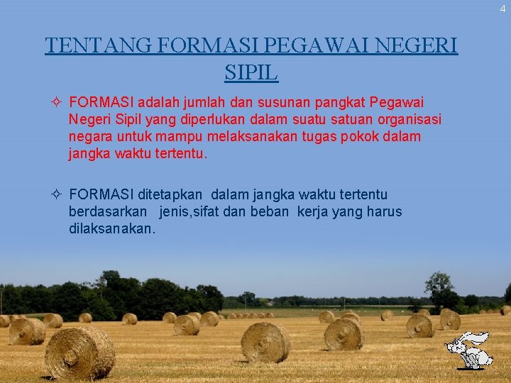 4 TENTANG FORMASI PEGAWAI NEGERI SIPIL FORMASI adalah jumlah dan susunan pangkat Pegawai Negeri 4 TENTANG FORMASI PEGAWAI NEGERI SIPIL FORMASI adalah jumlah dan susunan pangkat Pegawai Negeri