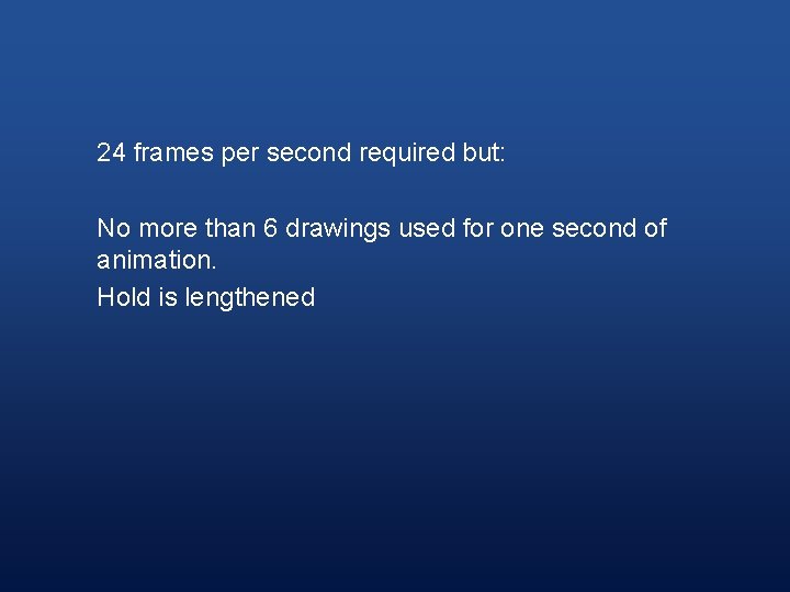 24 frames per second required but: No more than 6 drawings used for one