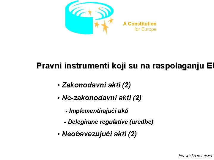 Pravni instrumenti koji su na raspolaganju EU • Zakonodavni akti (2) • Ne-zakonodavni akti