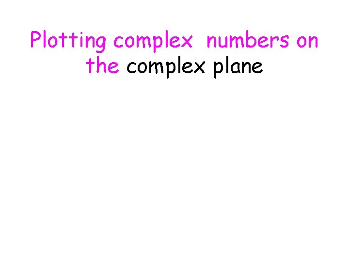 Plotting complex numbers on the complex plane 