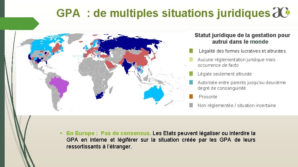 GPA : de multiples situations juridiques Statut juridique de la gestation pour autrui dans GPA : de multiples situations juridiques Statut juridique de la gestation pour autrui dans