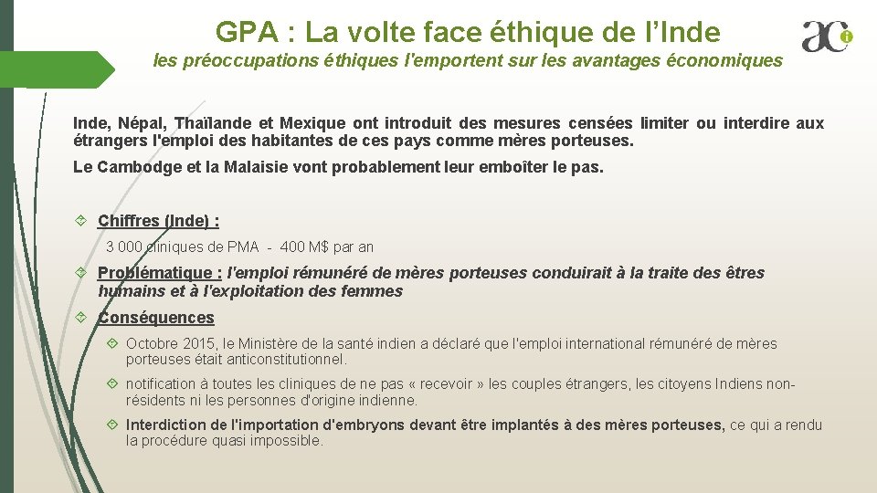 GPA : La volte face éthique de l’Inde les préoccupations éthiques l'emportent sur les GPA : La volte face éthique de l’Inde les préoccupations éthiques l'emportent sur les