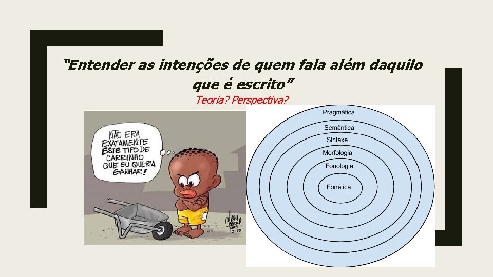 “Entender as intenções de quem fala além daquilo que é escrito” Teoria? Perspectiva? “Entender as intenções de quem fala além daquilo que é escrito” Teoria? Perspectiva?