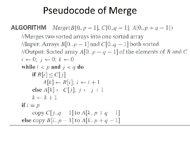 Pseudocode of Merge 