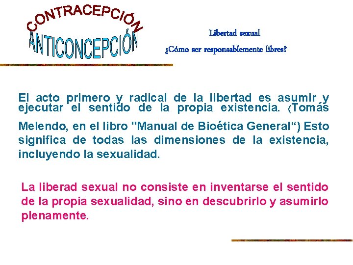 Libertad sexual ¿Cómo ser responsablemente libres? El acto primero y radical de la libertad