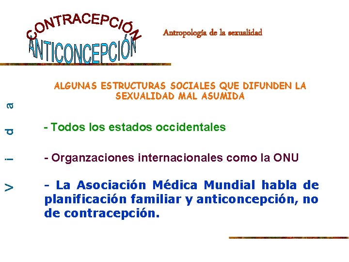 Antropología de la sexualidad d - Organzaciones internacionales como la ONU V - Todos