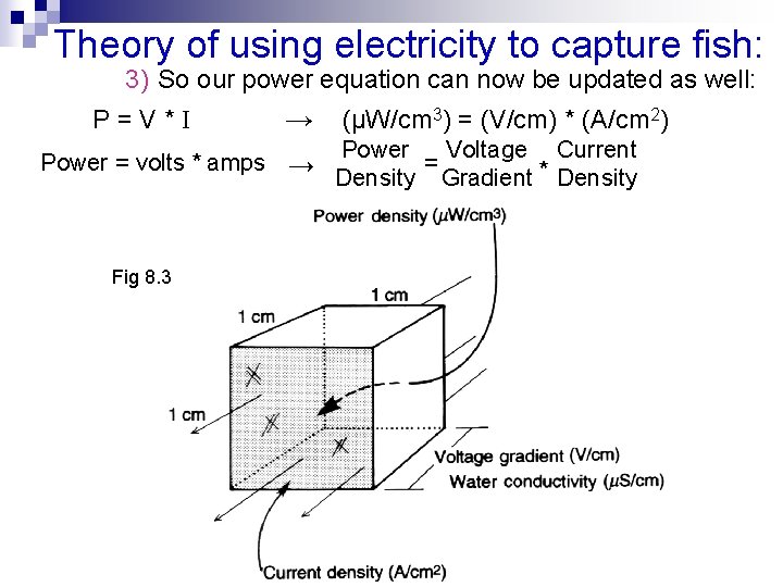 Theory of using electricity to capture fish: 3) So our power equation can now