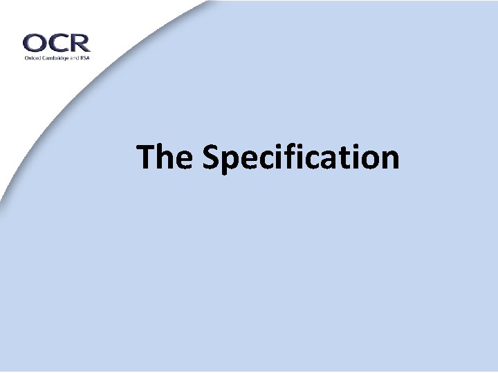 The Specification 