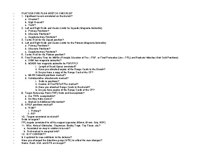  • • • • • • • • • • • • PLATOON