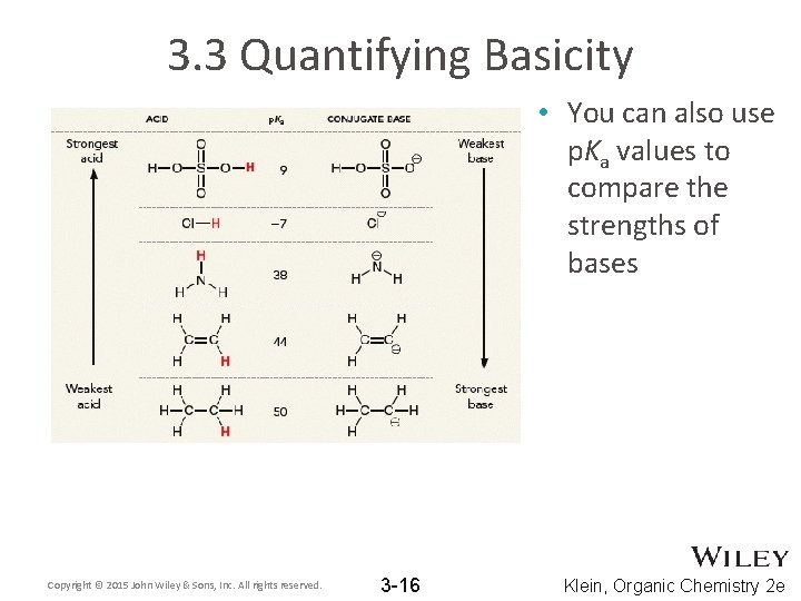 3. 3 Quantifying Basicity • You can also use p. Ka values to compare 3. 3 Quantifying Basicity • You can also use p. Ka values to compare