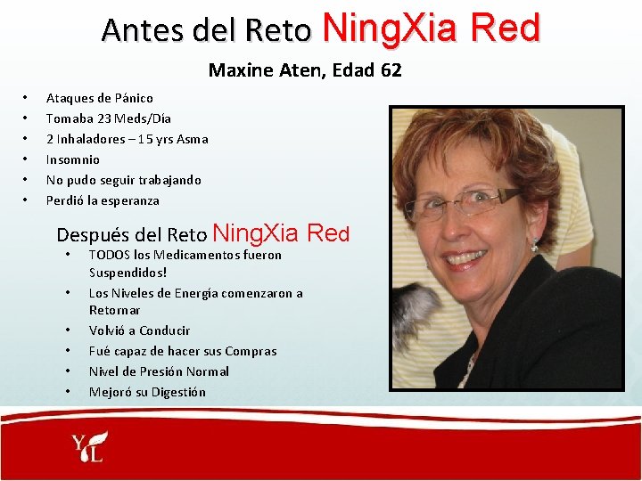 Antes del Reto Ning. Xia Red Maxine Aten, Edad 62 • • • Ataques