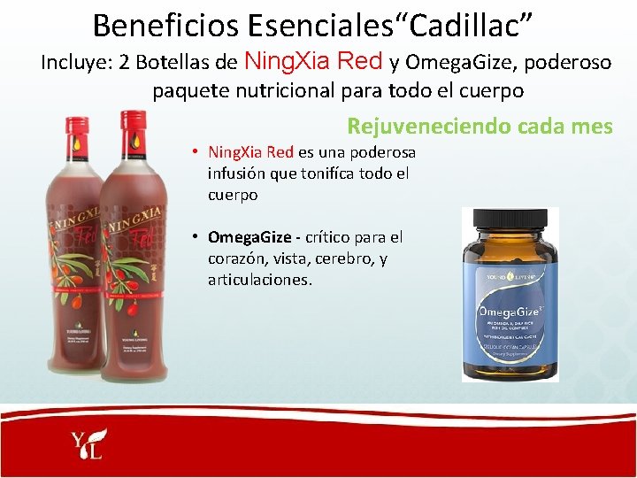 Beneficios Esenciales“Cadillac” Incluye: 2 Botellas de Ning. Xia Red y Omega. Gize, poderoso paquete