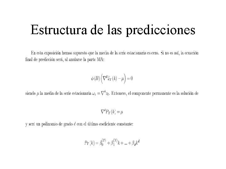 Estructura de las predicciones 