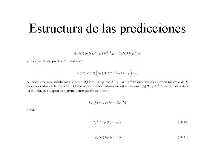 Estructura de las predicciones 