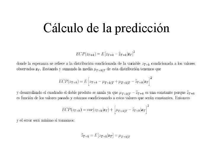 Cálculo de la predicción 