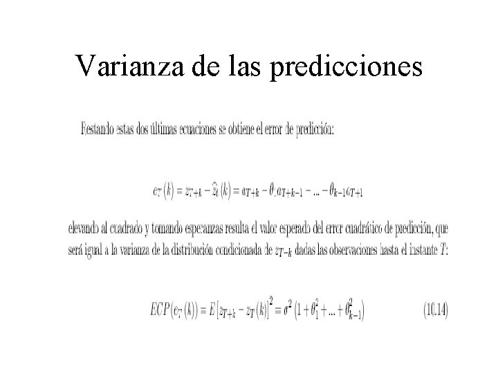 Varianza de las predicciones 