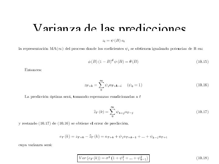 Varianza de las predicciones 