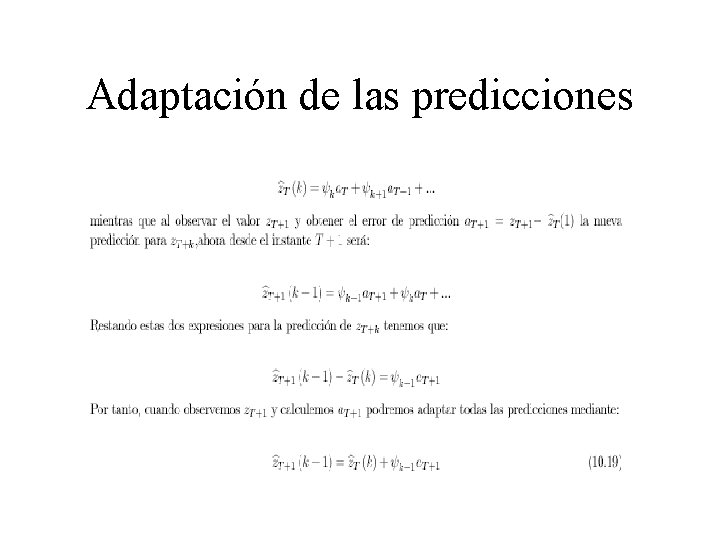 Adaptación de las predicciones 