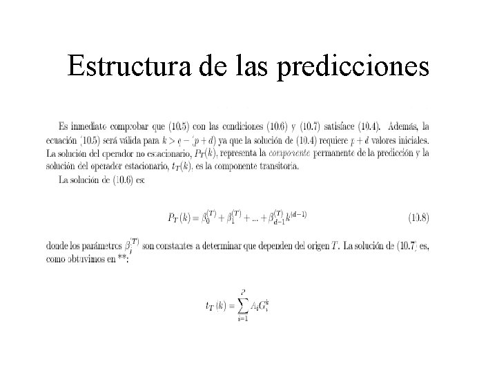 Estructura de las predicciones 