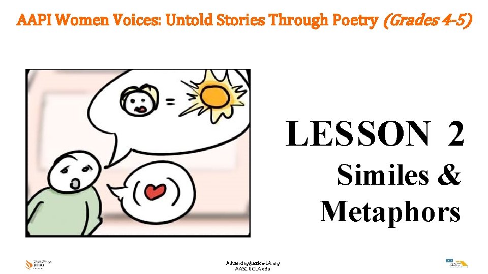 AAPI Women Voices: Untold Stories Through Poetry (Grades 4 -5) LESSON 2 Similes &