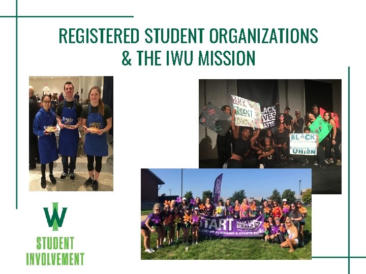 REGISTERED STUDENT ORGANIZATIONS & THE IWU MISSION 