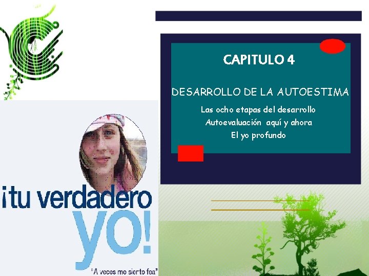 CAPITULO 4 DESARROLLO DE LA AUTOESTIMA Las ocho etapas del desarrollo Autoevaluación aquí y