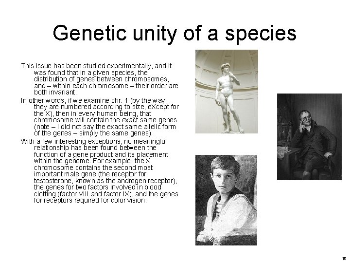 Genetic unity of a species This issue has been studied experimentally, and it was Genetic unity of a species This issue has been studied experimentally, and it was