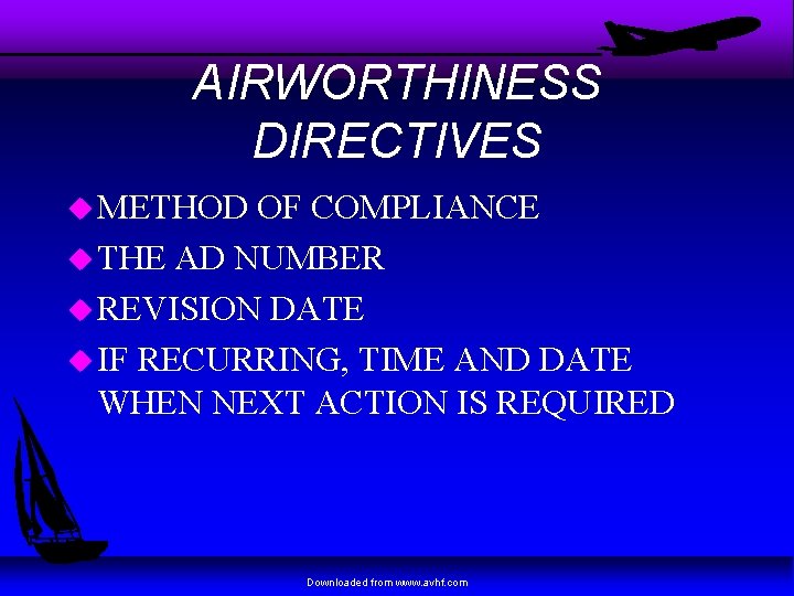 AIRWORTHINESS DIRECTIVES u METHOD OF COMPLIANCE u THE AD NUMBER u REVISION DATE u