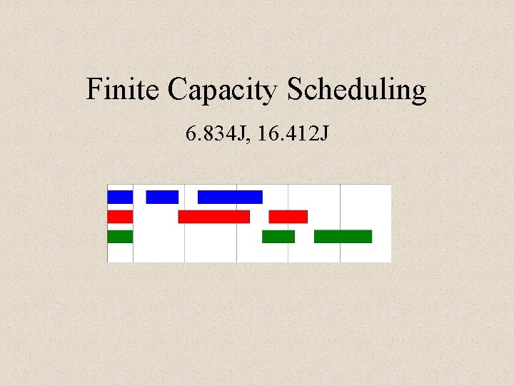 Finite Capacity Scheduling 6. 834 J, 16. 412 J Finite Capacity Scheduling 6. 834 J, 16. 412 J