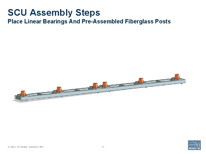 SCU Assembly Steps Place Linear Bearings And Pre-Assembled Fiberglass Posts M. Leitner - SCU