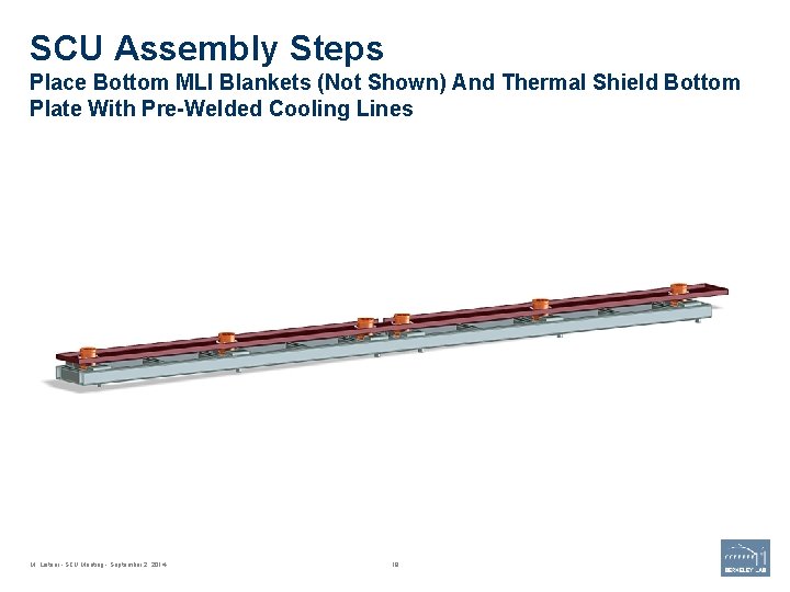 SCU Assembly Steps Place Bottom MLI Blankets (Not Shown) And Thermal Shield Bottom Plate