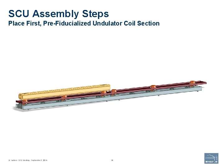 SCU Assembly Steps Place First, Pre-Fiducialized Undulator Coil Section M. Leitner - SCU Meeting