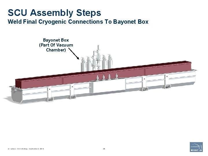 SCU Assembly Steps Weld Final Cryogenic Connections To Bayonet Box (Part Of Vacuum Chamber)