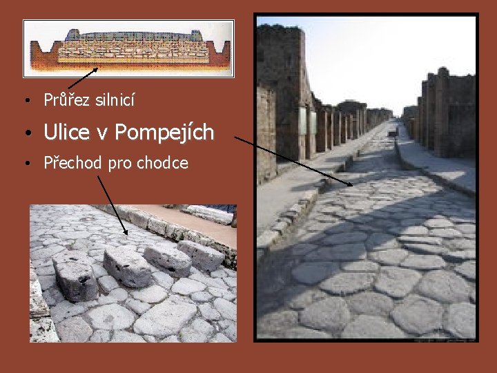  • Průřez silnicí • Ulice v Pompejích • Přechod pro chodce 