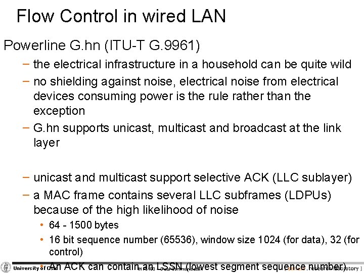 Flow Control in wired LAN Powerline G. hn (ITU-T G. 9961) − the electrical