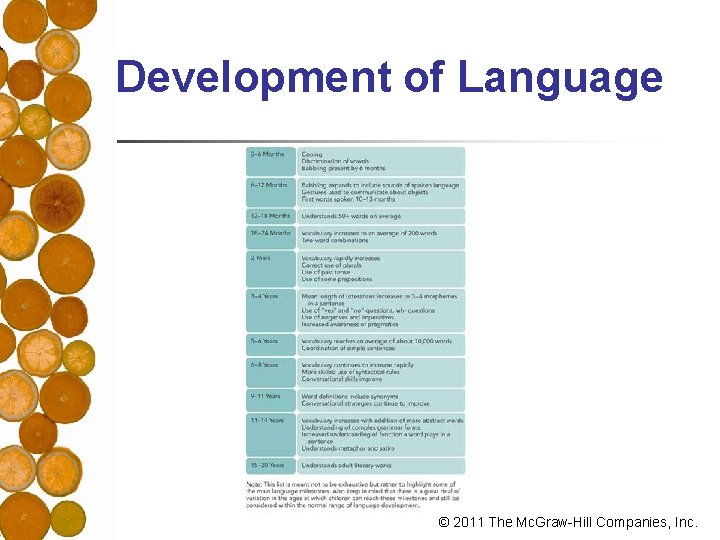 Development of Language © 2011 The Mc. Graw-Hill Companies, Inc. 