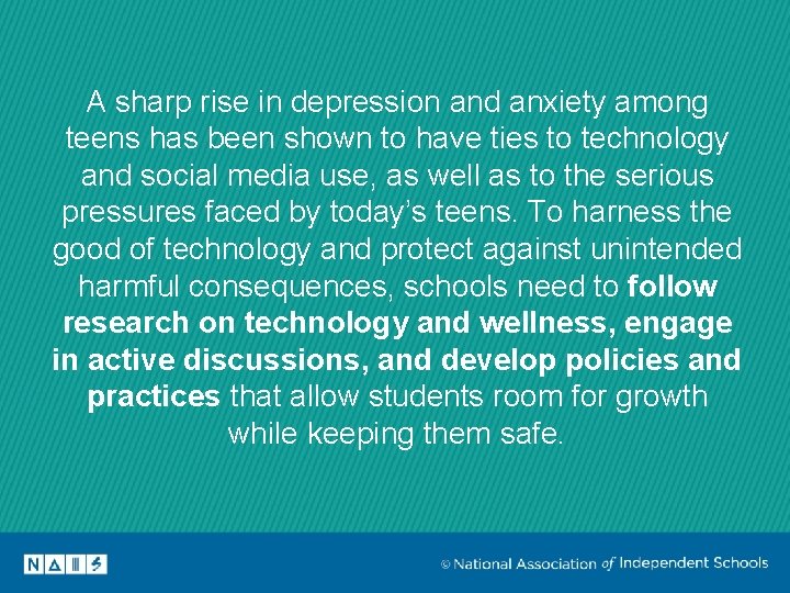 A sharp rise in depression and anxiety among teens has been shown to have