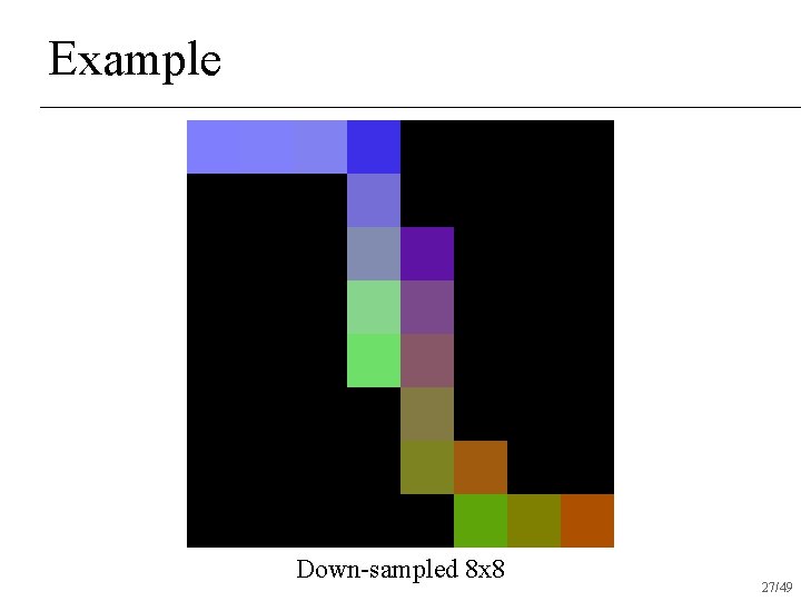 Example Down-sampled 8 x 8 27/49 