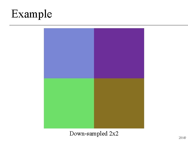 Example Down-sampled 2 x 2 29/49 