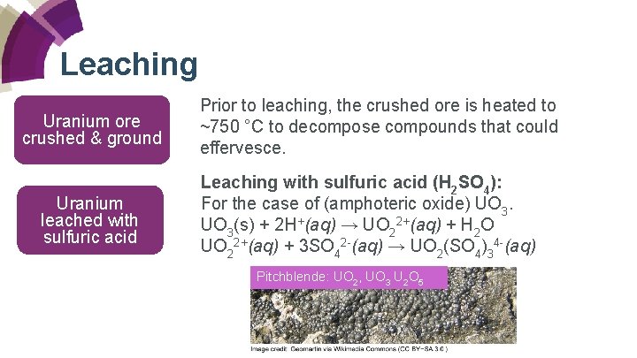 Leachaid Nuclear decommissioning Turning waste into Wealth The chemistry