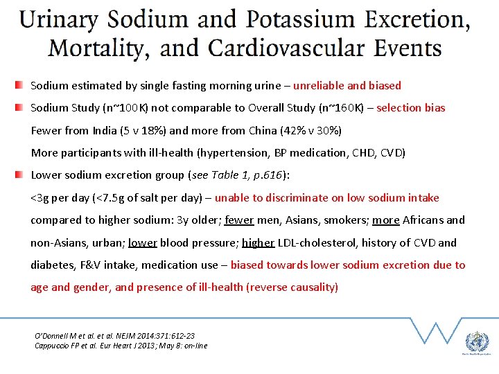 Sodium estimated by single fasting morning urine – unreliable and biased Sodium Study (n~100