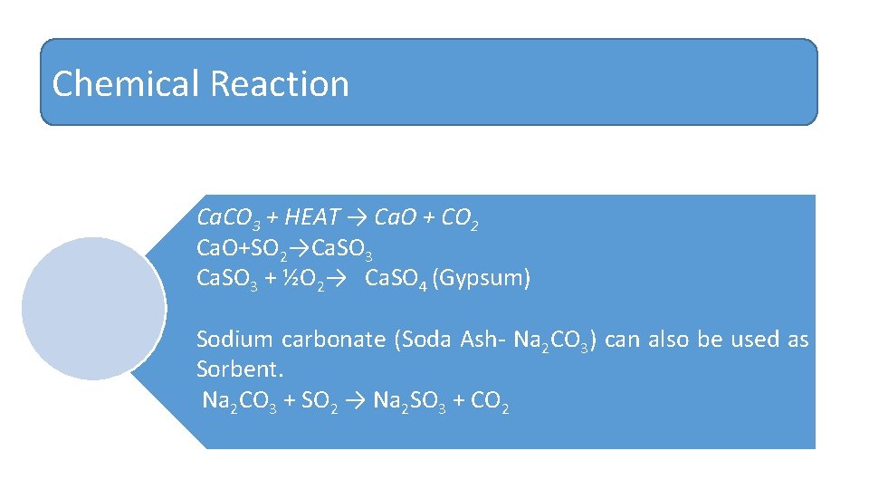 Chemical Reaction Ca. CO 3 + HEAT → Ca. O + CO 2 Ca.