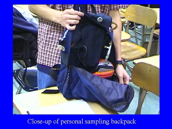 Close-up of personal sampling backpack 